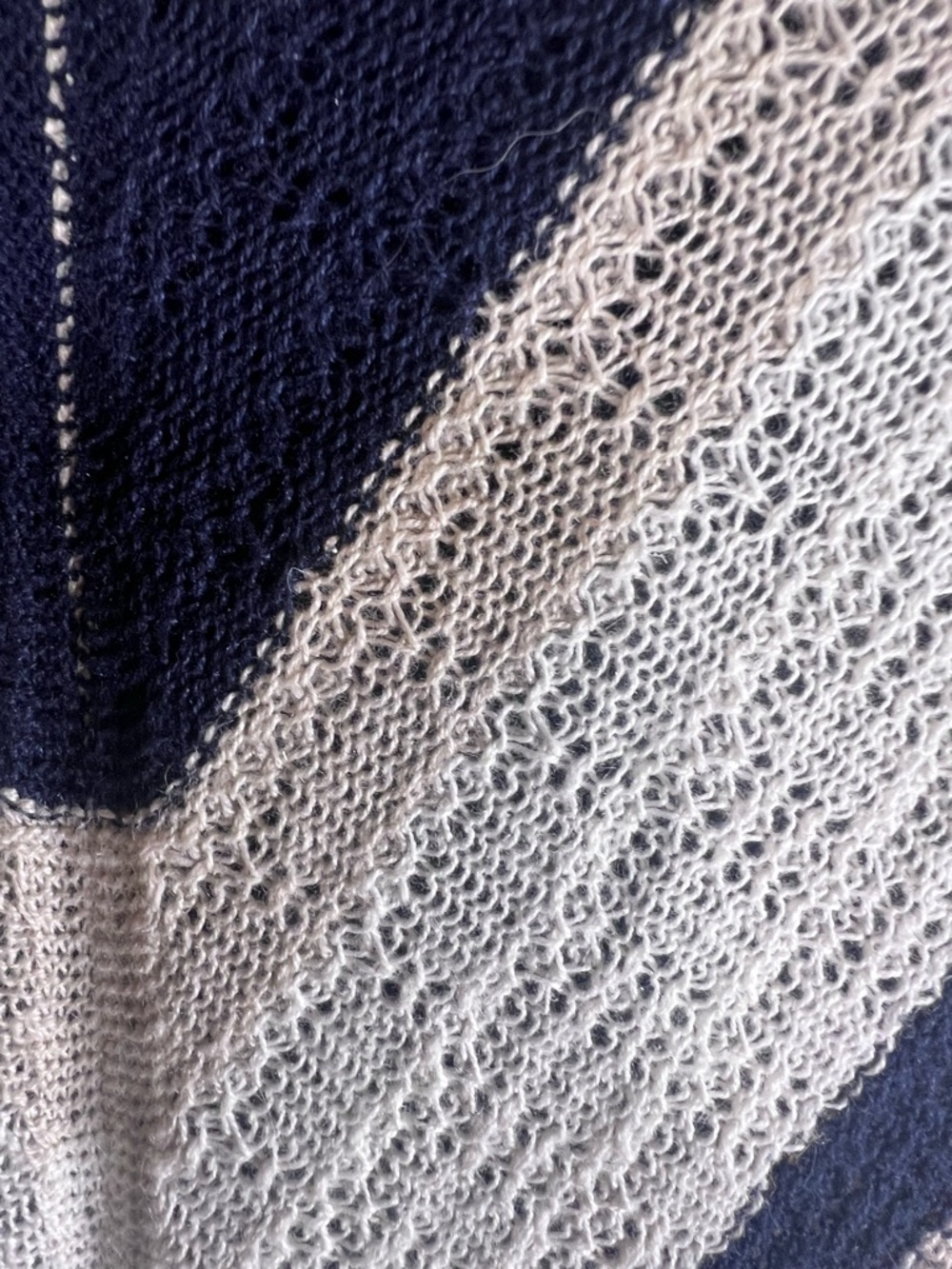 Ann Taylor Striped Open-Knit Kimono Sweater in Navy, Cream, Tan One Size NWT - Picture 8 of 13